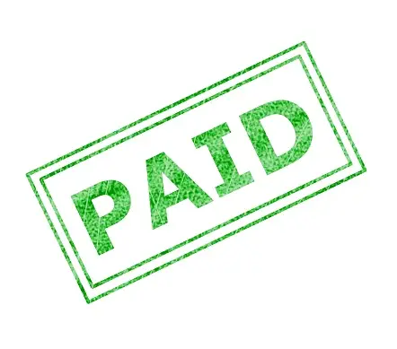 Green 'PAID' stamp 