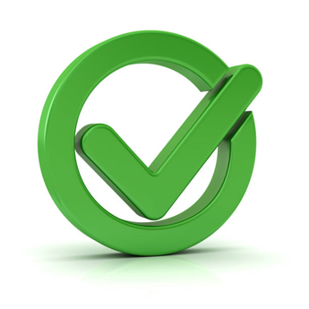 Green tick in a Green circle to represent completion day 